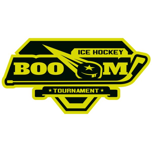 Boom Ice Hockey Tournament logo template Vignette