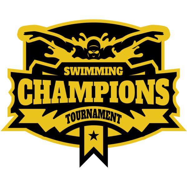 Champions Swimming Tournament logo template Vignette